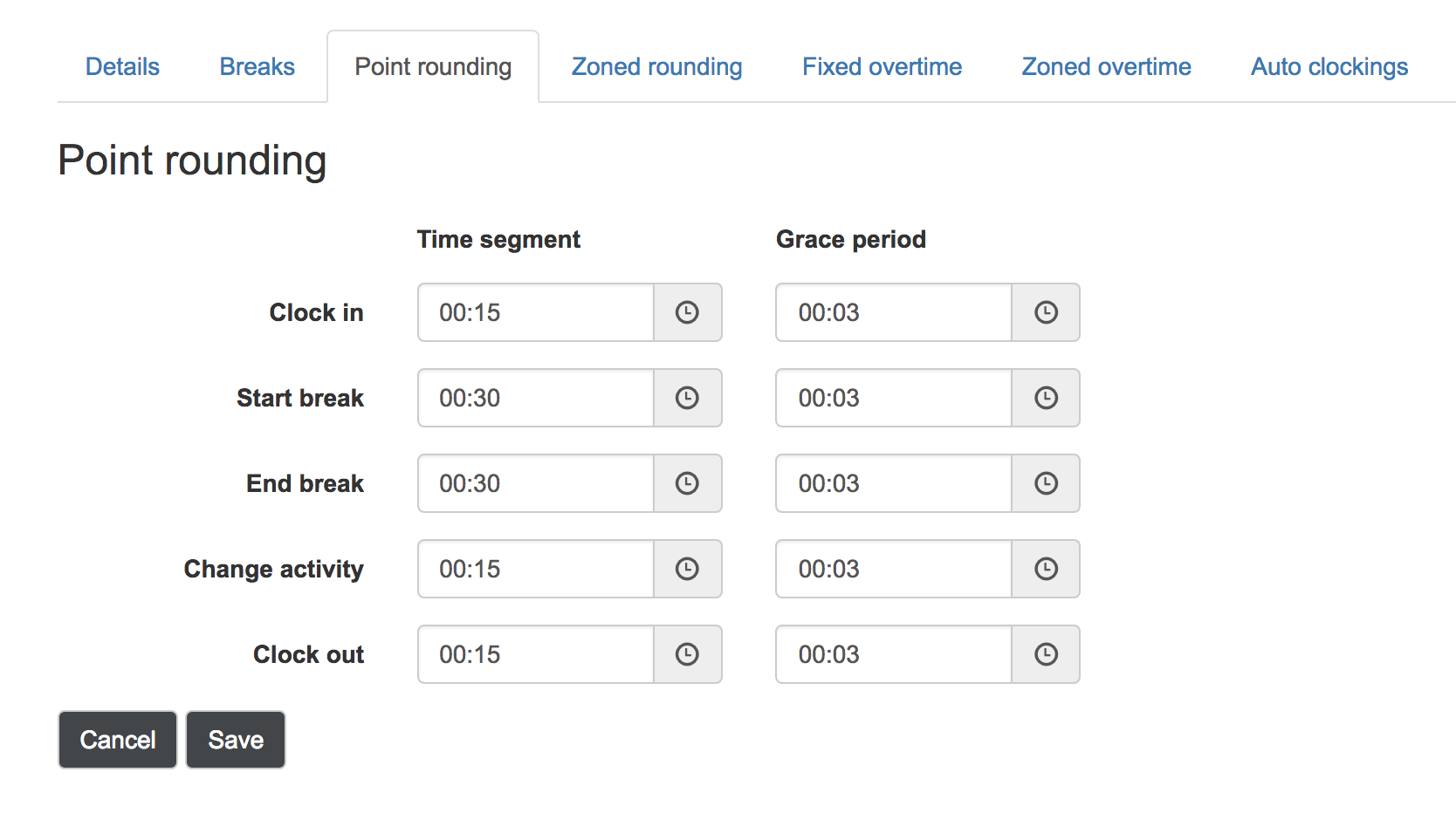 How do I round clocking records? What is point rounding? Chronicle