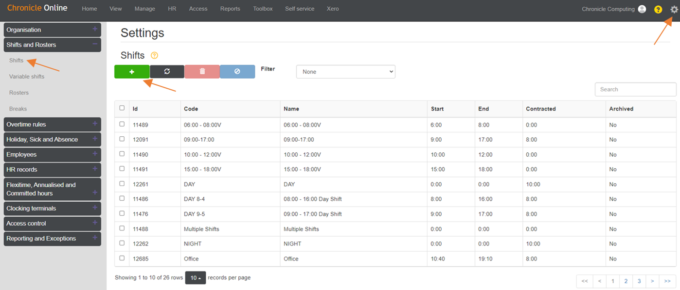 How To Create A Shift – Chronicle Computing